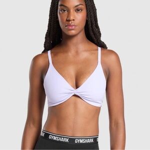 Gymshark Lilac Twist Front Bralette with Thin Straps
